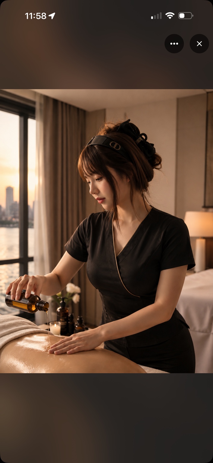 Golden Rose therapist preparing massage oil