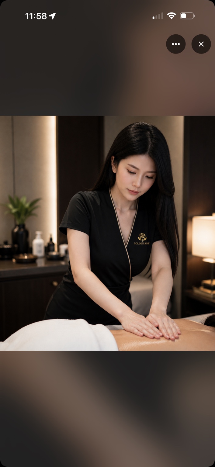 Golden Rose therapist providing a massage